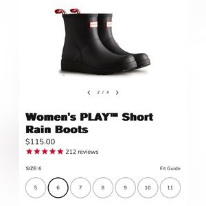 Hunter women’s play short rain boots